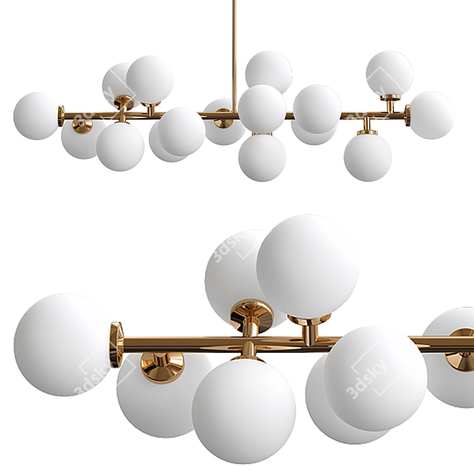 Title: Sleek LED Chandelier - Illuminate your Space! 3D model image 1