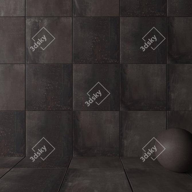 HD Multi-Texture Wall Tiles 3D model image 2