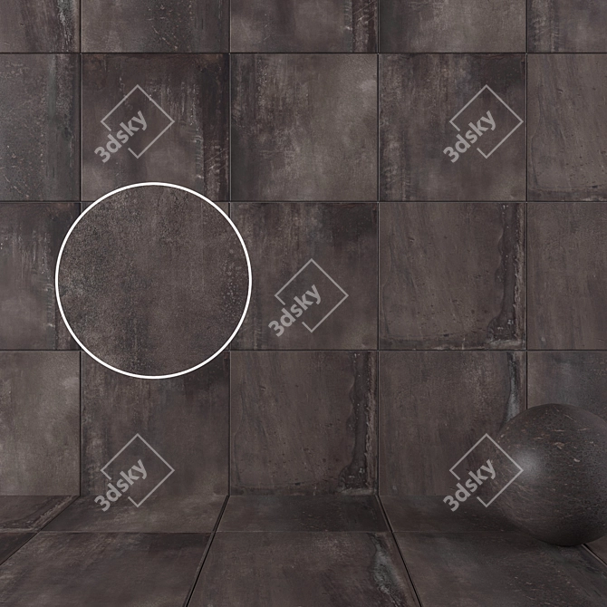 HD Multi-Texture Wall Tiles 3D model image 1