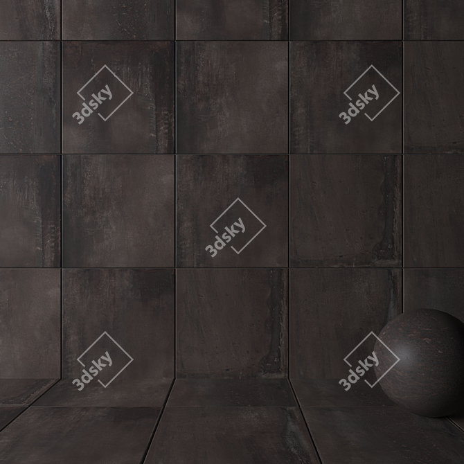 HD Multi-Texture Wall Tiles 3D model image 2