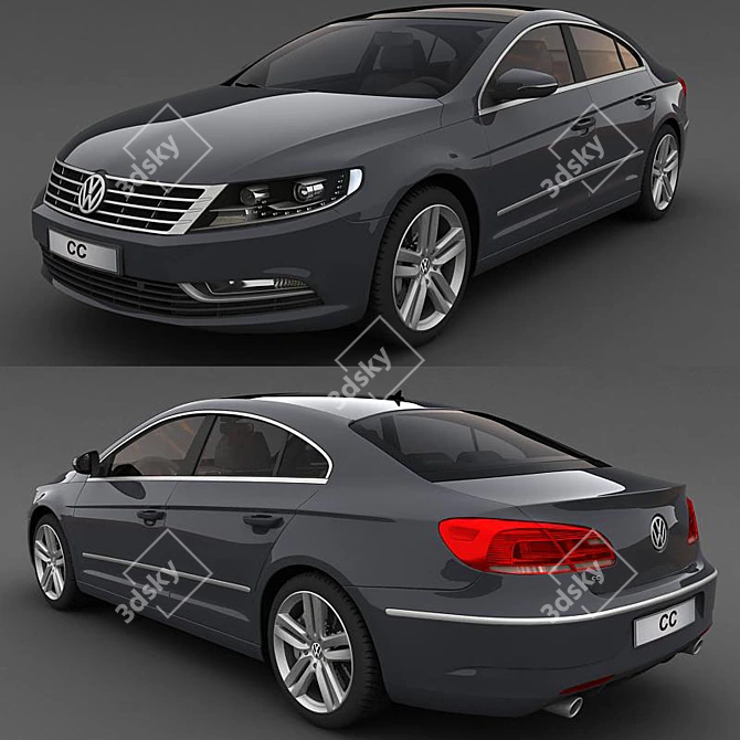 Volkswagen CC 2013 3D Model 3D model image 1