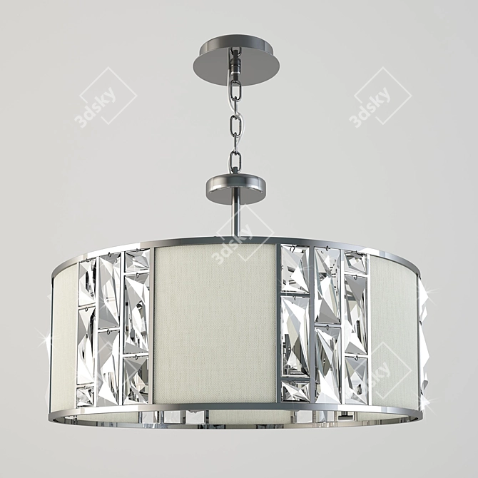 Modern Chrome Ceiling Chandelier 3D model image 1