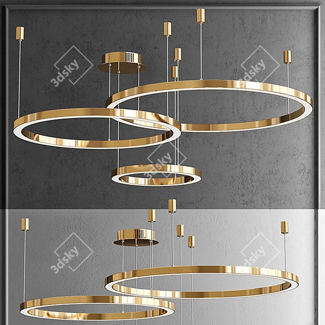 Luxury Metal Chandelier by Cameron 3D model image 1