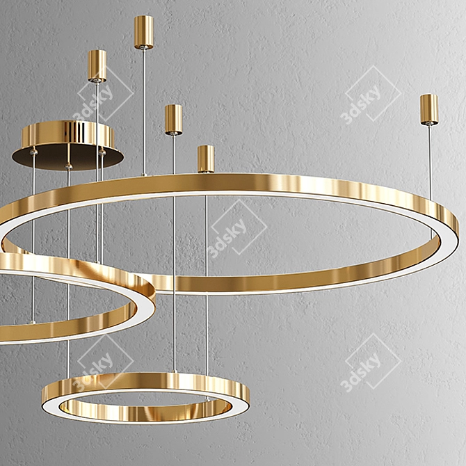 Luxury Metal Chandelier by Cameron 3D model image 2