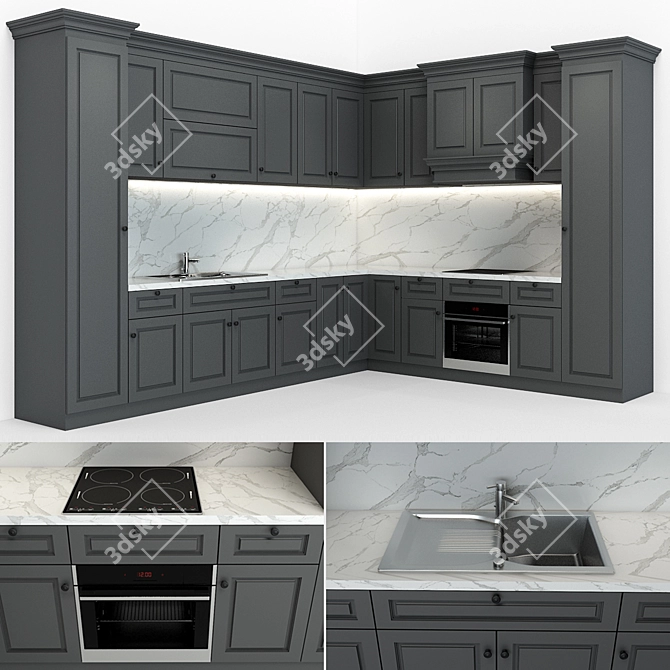 Kitchen Classic 07: Versatile and Timeless 3D model image 1