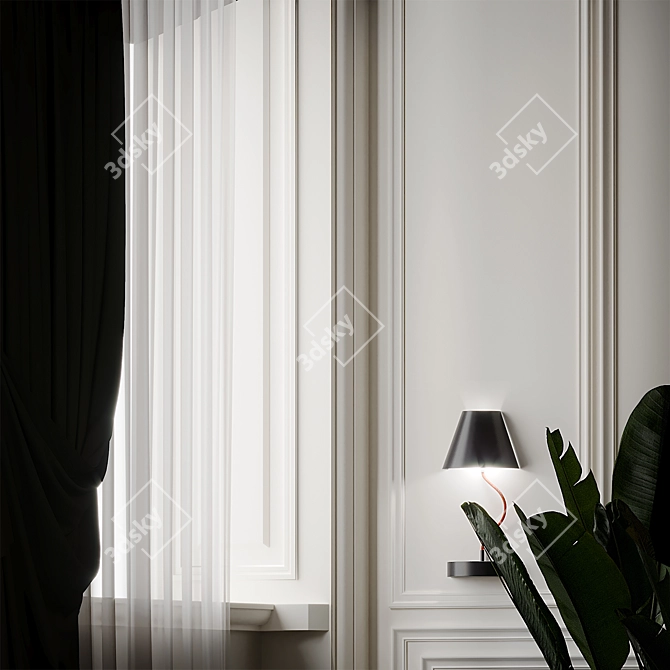 Elegant Ronda Design Wall Lamp 3D model image 3
