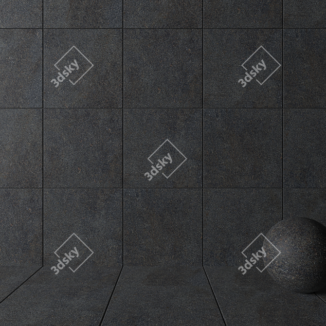 EBONY Wall Tiles: HD Multi-Texture Collection 3D model image 2