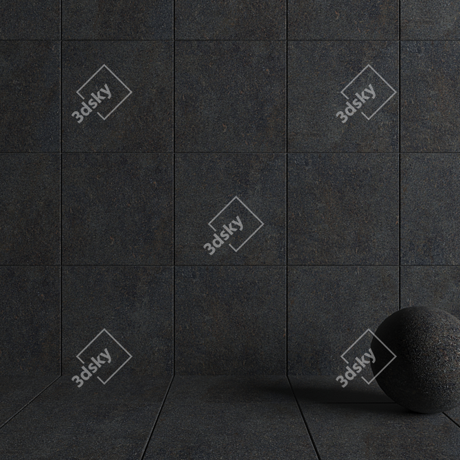 EBONY Wall Tiles: HD Multi-Texture Collection 3D model image 3