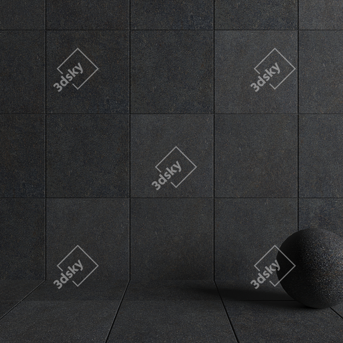 Multi-Texture HD Wall Tiles 80x80 cm - Ebony Collection 3D model image 3