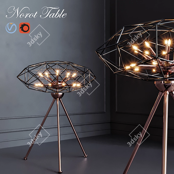 Sleek Modern Norot Table 3D model image 1