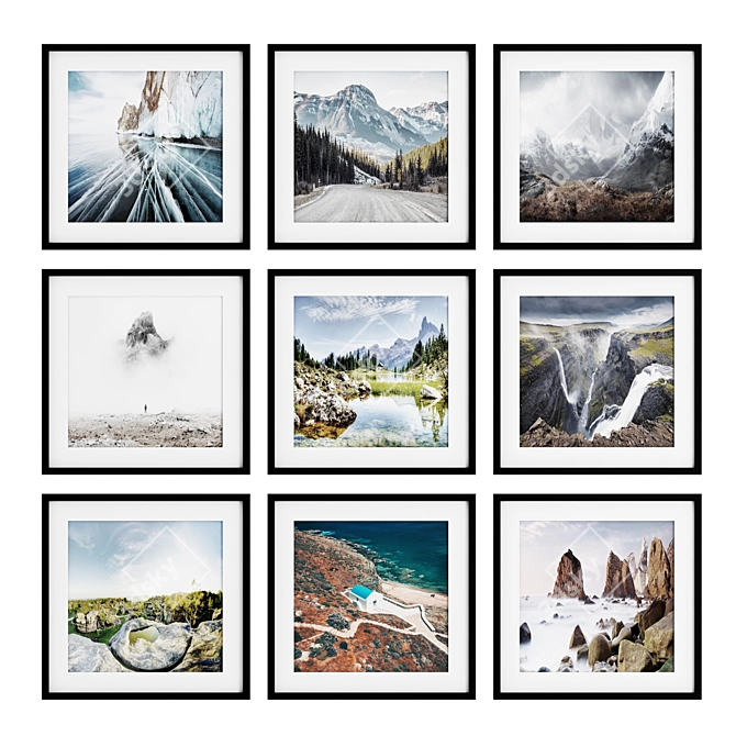 Modern Frame Art Collection: 9 Frames 3D model image 1