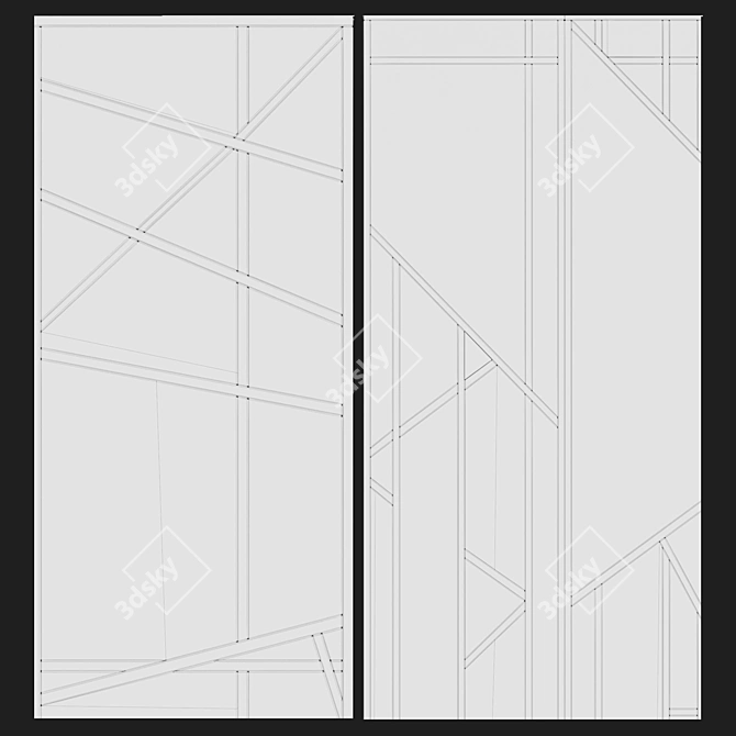 Art Deco Custom Wardrobe 04 3D model image 2