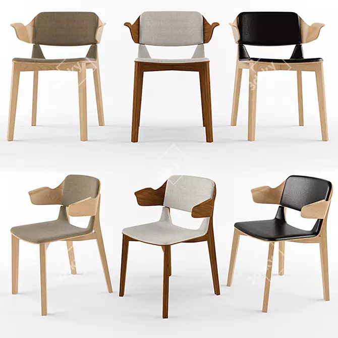 TON Leaf Armchair: Modern Design, Comfortable Seating 3D model image 1