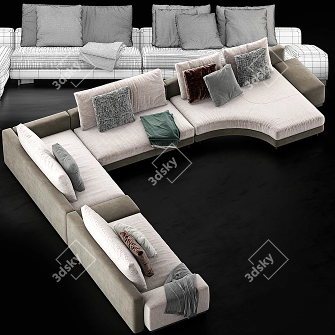 Modern Minotti Daniels Sofa: Stylish and Comfortable 3D model image 3