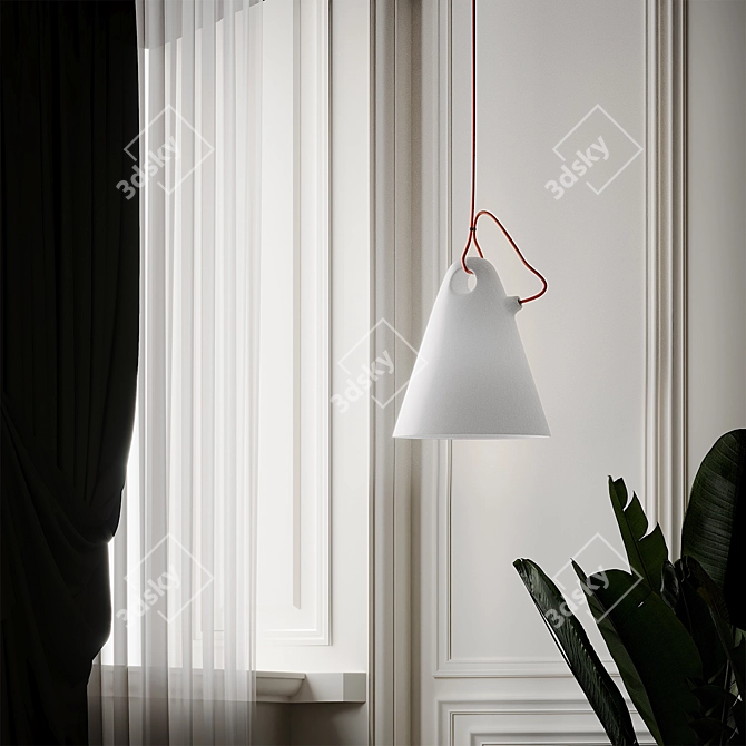 Trilly LED Pendant: Modern Elegance in Polyethylene 3D model image 2