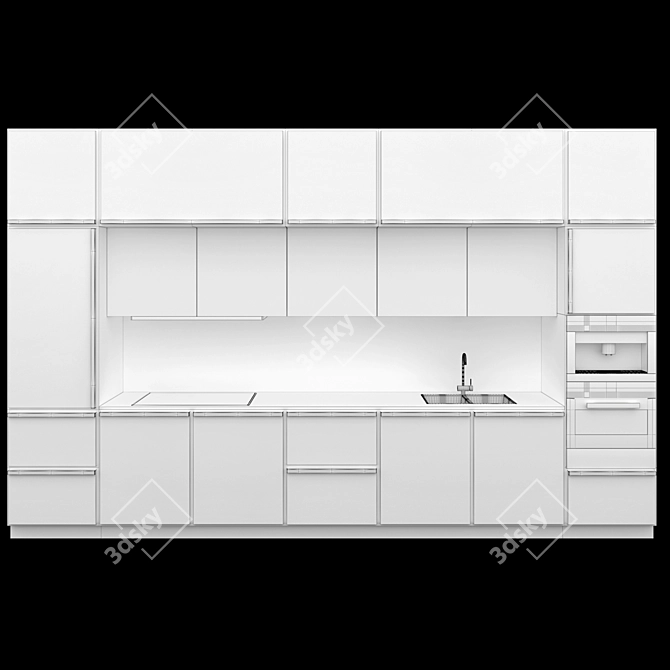 Sleek Kitchen Unit - 425cm x 60cm x 270cm 3D model image 3