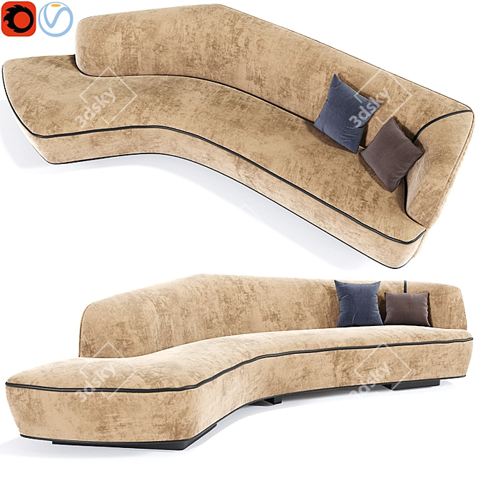 Modern Korduda Sofa by Vladimir Kagan 3D model image 1