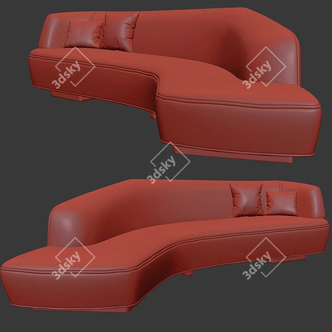 Modern Korduda Sofa by Vladimir Kagan 3D model image 3