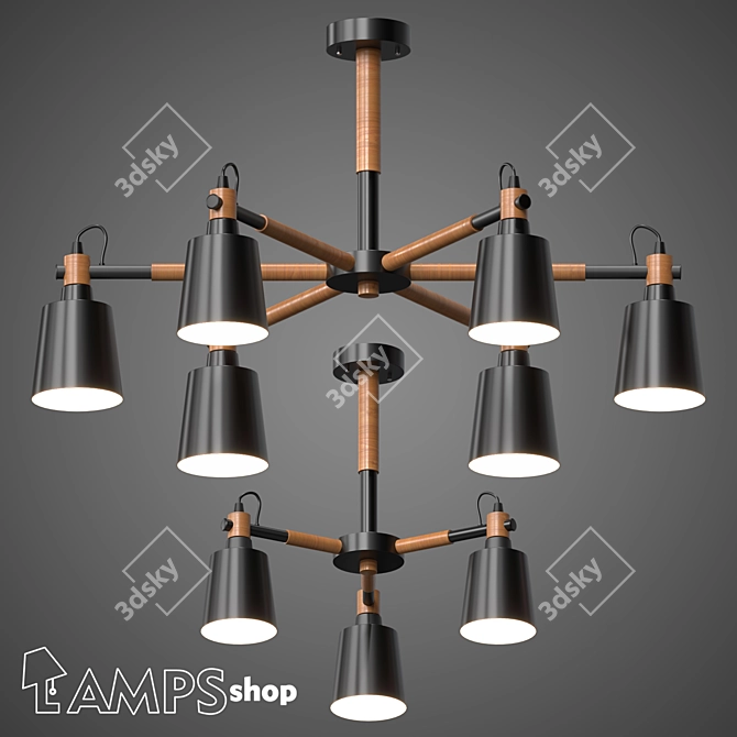 Nordic Elegance Chandelier 3D model image 1