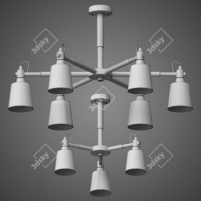 Nordic Elegance Chandelier 3D model image 2