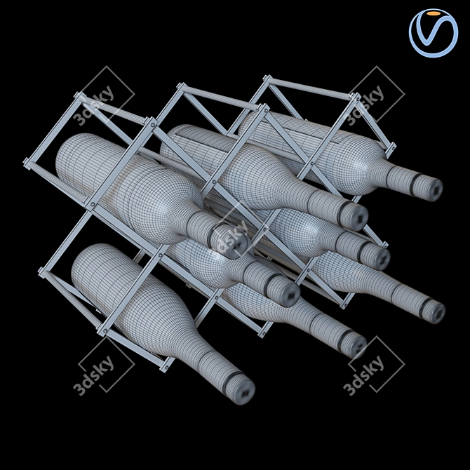 Sleek Wine Storage Solution 3D model image 2