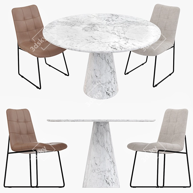 Sleek Carrie Dining Chair 3D model image 1