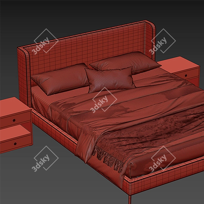 Glowing Dream Neon Bed 3D model image 3