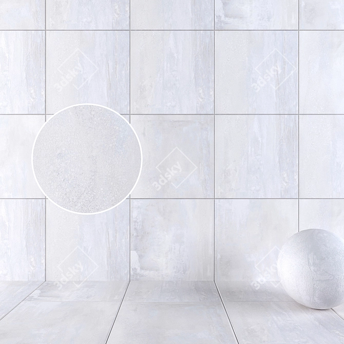 HD Multi-Texture Pearl Wall Tiles 3D model image 1