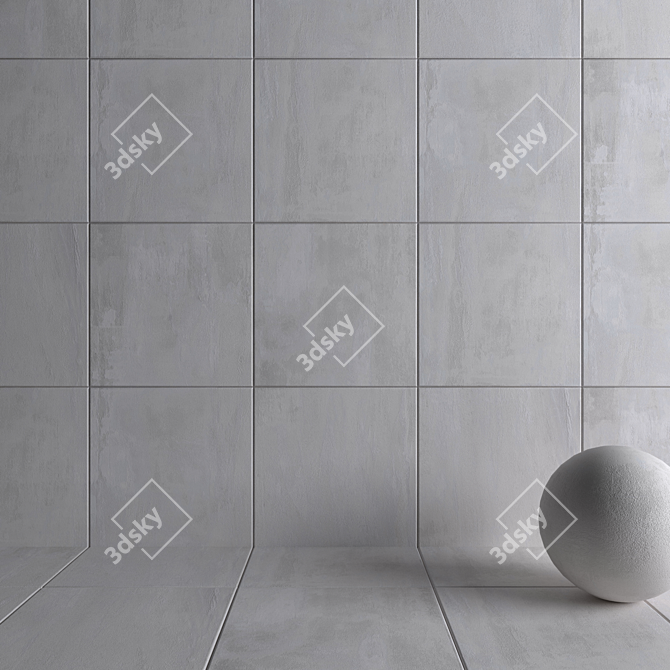 HD Multi-Texture Pearl Wall Tiles 3D model image 3