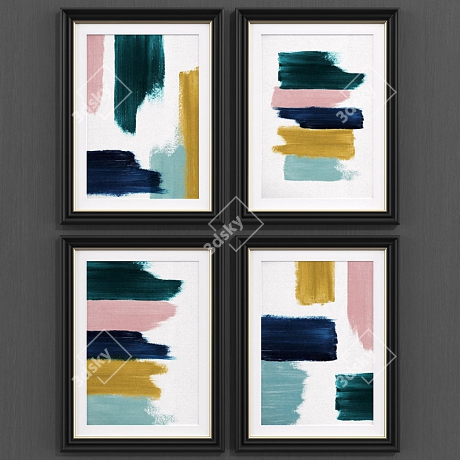 Modern Abstract Art Set 3D model image 1