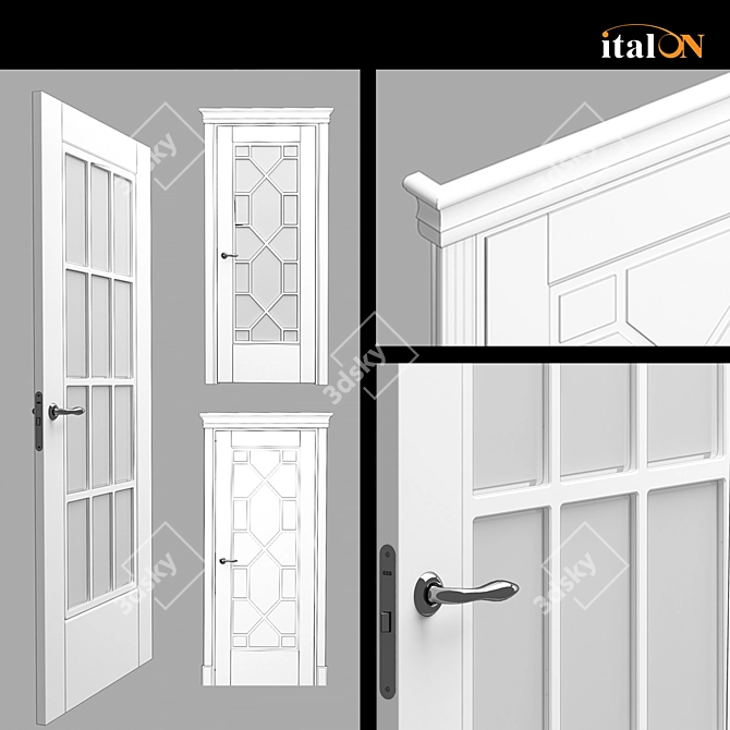 Classic Elegance: Solo Neoclassic Doors 3D model image 3