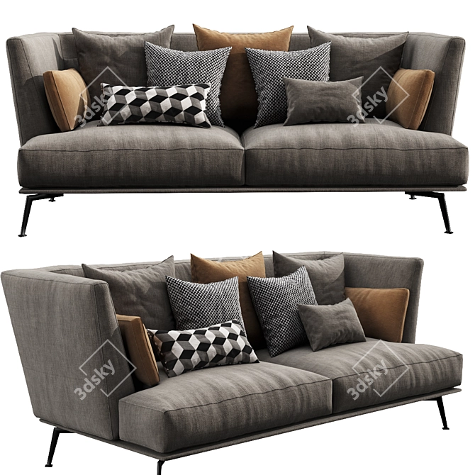 Contemporary Maxdivani Giselle Sofa 3D model image 2