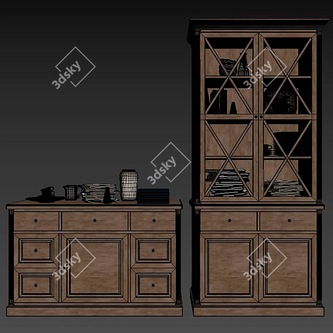 Elegant Cabinets: 3dsmax2014 & V-ray 3D model image 2