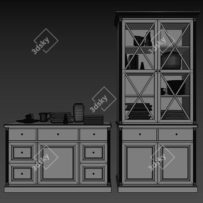 Elegant Cabinets: 3dsmax2014 & V-ray 3D model image 3