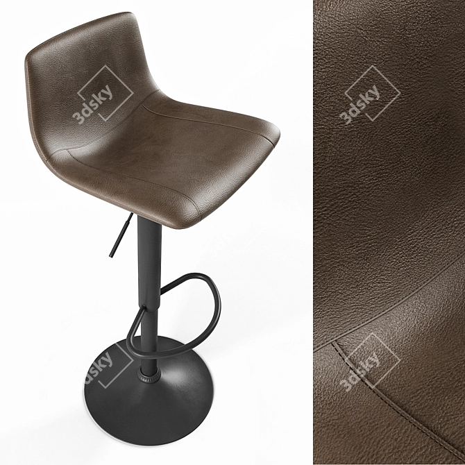 Modern Adjustable Bar Stool 3D model image 1