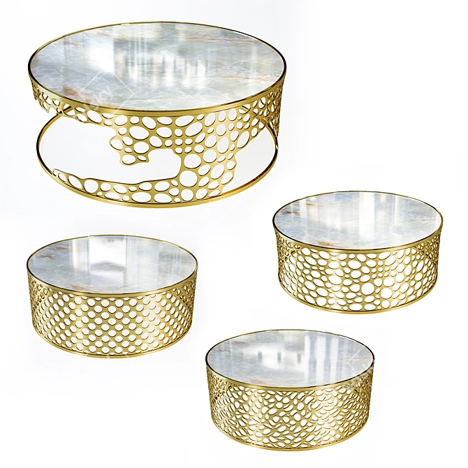 Modern Gold Patterned Table 3D model image 1