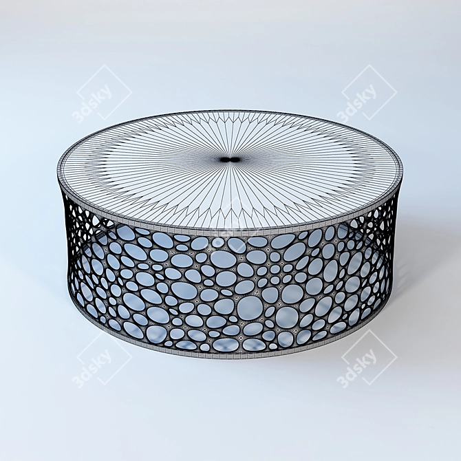 Modern Gold Patterned Table 3D model image 3