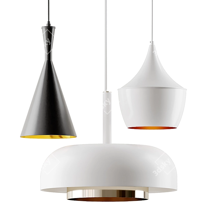 Elegant Pendant Lights by Sinclair, Shaya & Gillard 3D model image 2