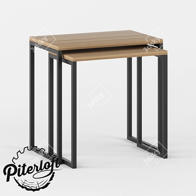 Compact Loft Table - Customizable Design 3D model image 1