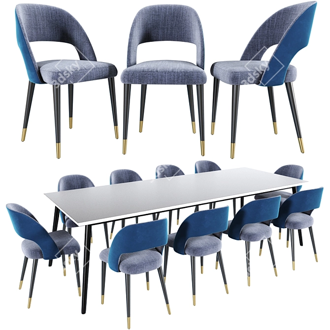 Contemporary Cline Dining Set 3D model image 1