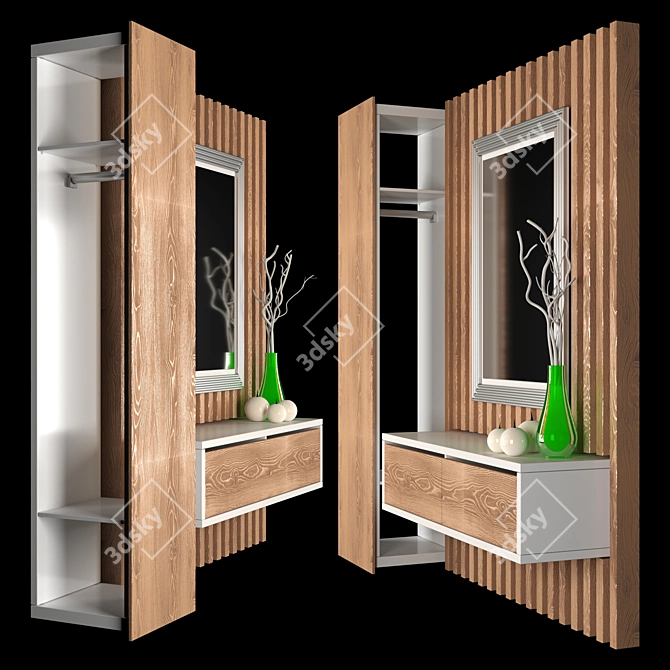 2250mm Hallway Wardrobe Cupboard 3D model image 2