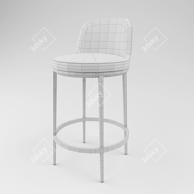 CARATOS | Contemporary Height-Adjustable Barstool 3D model image 3