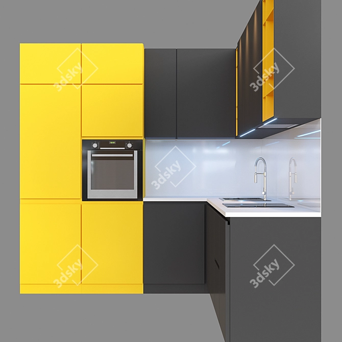 Modern Kitchen for Stylish Interiors 3D model image 2