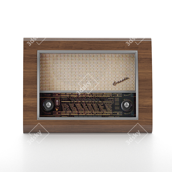 Vintage Grundig 940W Radio 3D model image 2