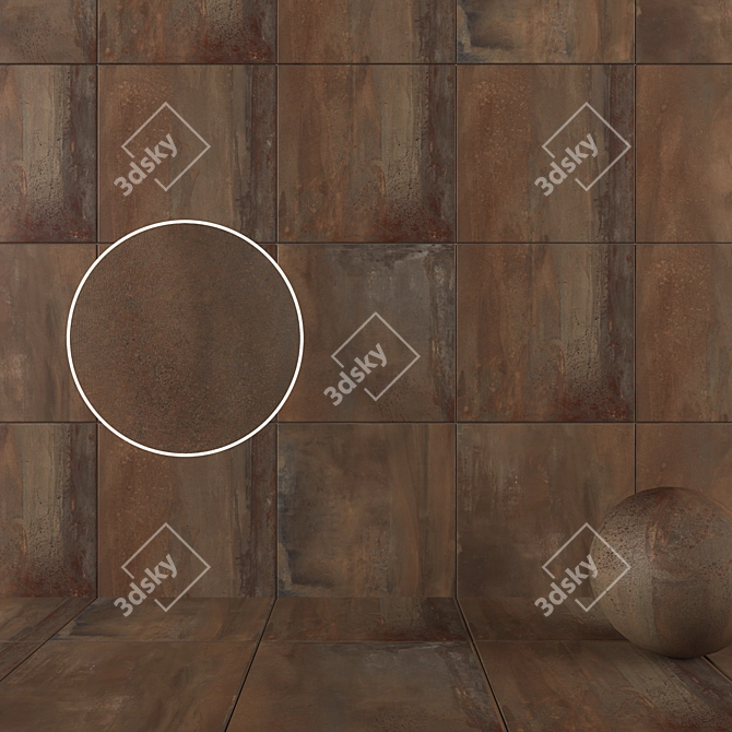 RUST Multi-Texture Wall Tiles 3D model image 1