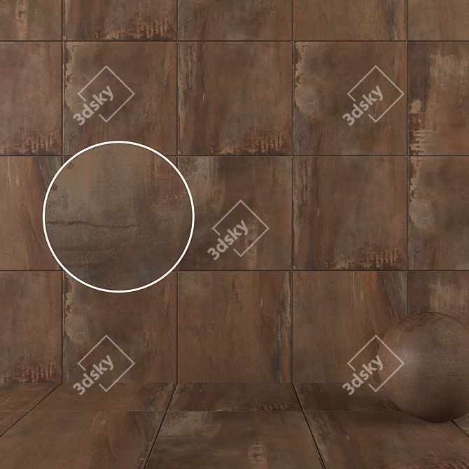 Rust Collection: Multi-Texture Wall & Floor Tiles (160 Set) 3D model image 1
