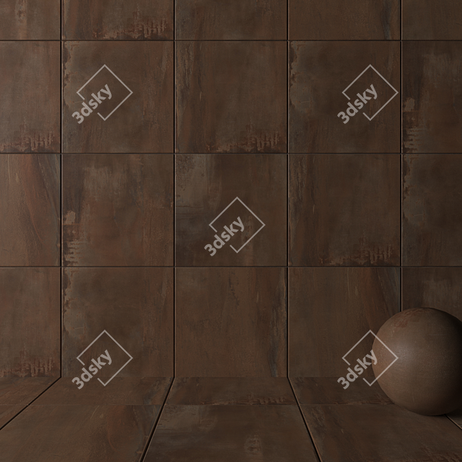 Rust Collection: Multi-Texture Wall & Floor Tiles (160 Set) 3D model image 2