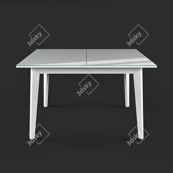 Minimalist Glossy Dining Table 3D model image 1