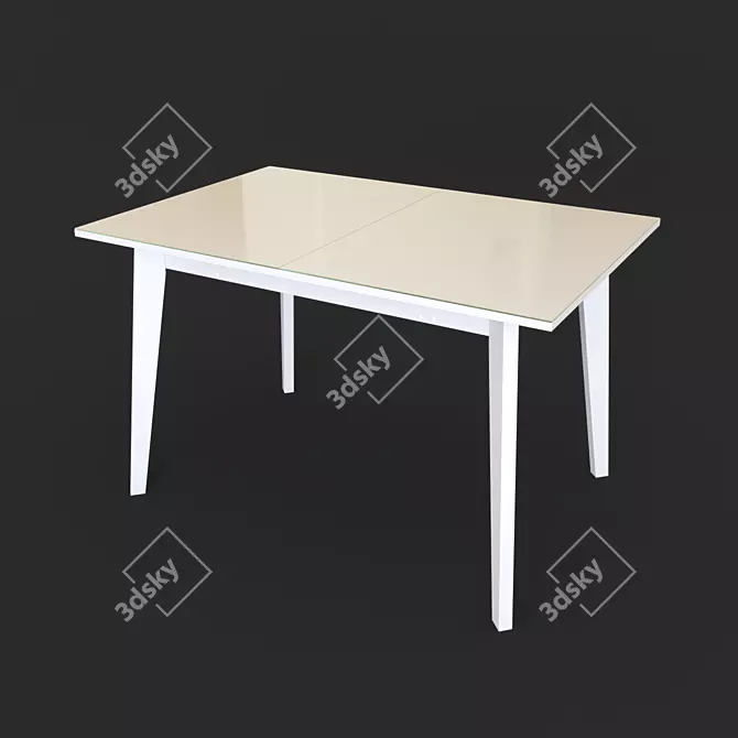 Minimalist Glossy Dining Table 3D model image 3