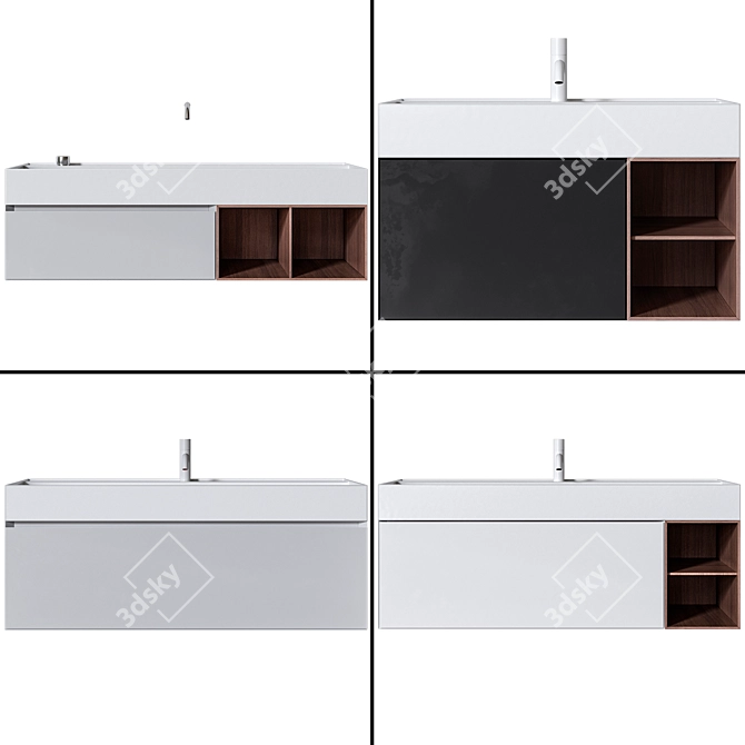 Elegant Falper Bathroom Set 3D model image 1